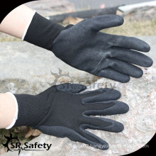SRSAFTY 13 gauge seamless knitted liner nitrile gloves on palm, sandy finish